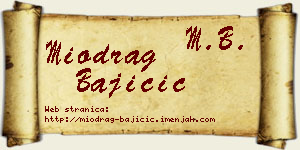 Miodrag Bajičić vizit kartica